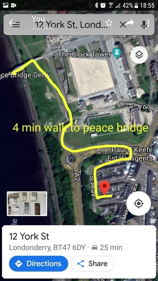 Bridge House Derry City Townhouse Central Free Parking Vila Exterior foto
